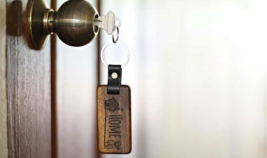 keys in house door